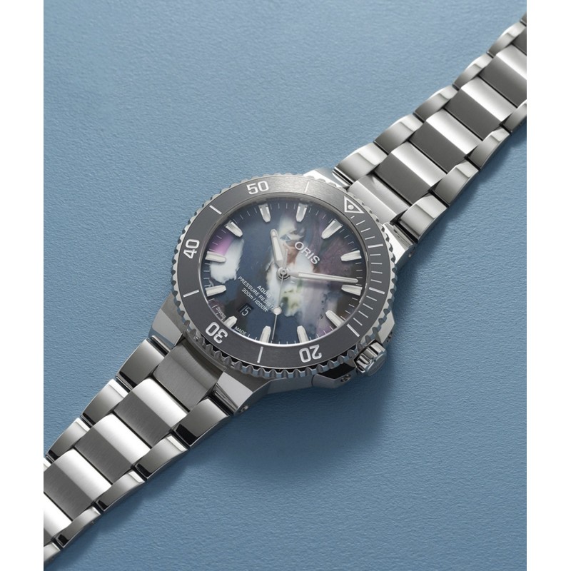 ORIS Aquis Date Upcycle 43.5 Silver Stainless Steel Bracelet 01 733 7789 4150 07 8 23 04PEB