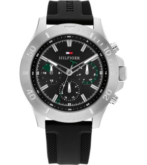 Ρολόι TOMMY HILFIGER Bryan Με Πολλαπλές Ενδείξεις Και Μαύρο Λουράκι Σιλικόνης 1792111