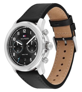 TOMMY HILFIGER Wesley Με Πολλαπλές Ενδείξεις Και Μαύρο Δερμάτινο Λουράκι 1710624