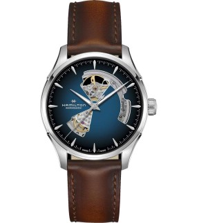 HAMILTON Jazzmaster Open Heart Automatic Brown Leather Strap H32675540