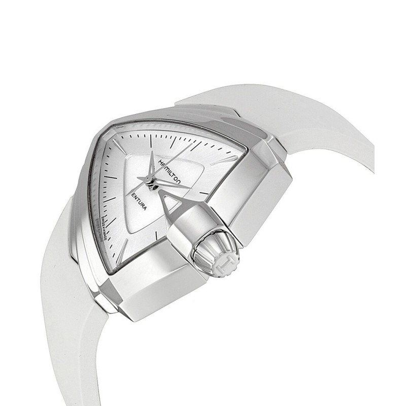 Ρολόι HAMILTON Ventura S QUARTZ Με Λευκό Καουτσούκ Λουράκι H24251391